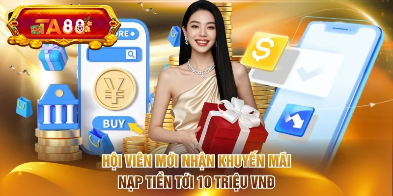 Hội viên mới nhận khuyến mãi nạp tiền tới 10 triệu VNĐ
