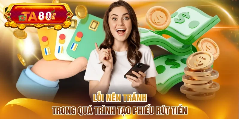 Lỗi nên tránh trong quá trình tạo phiếu rút tiền